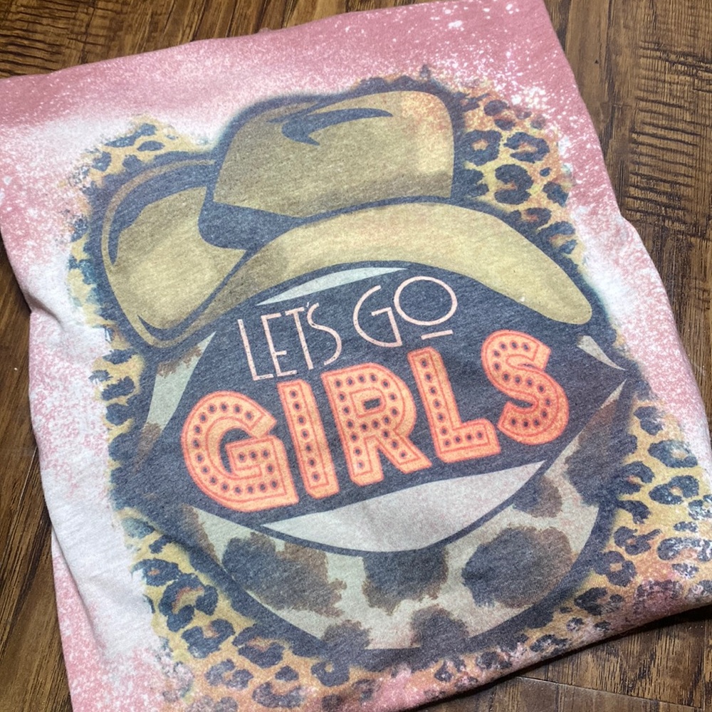 lets go girls western bleached tshirt